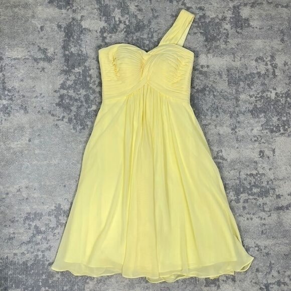 Azazie Sariah Yellow Daffodil Bridesmaid Dress One Shoulder - Picture 5 of 12